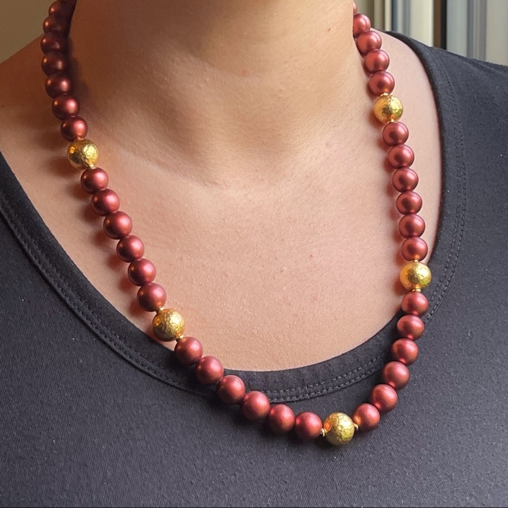 Vintage Napier necklace deep dusty rose